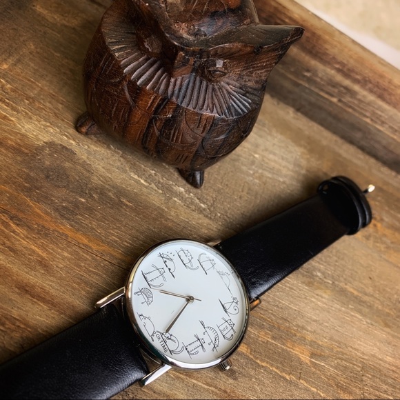 Cat Nap Japanese Faux Leather Fashion Watch - Picture 3 of 5